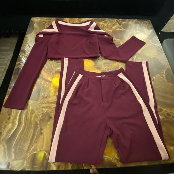L’Atiste open shoulder sport chick woman set ( cropped top *pants) , S - Picture 1 of 6